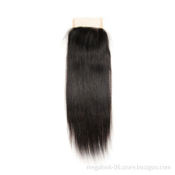 Virgin Malaysian Straight Remy Hair Weave Closures Malaysian Silk Base Swiss Lace Closure With Baby Hair